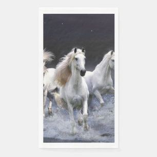 Horses running throw pillow paper guest towels