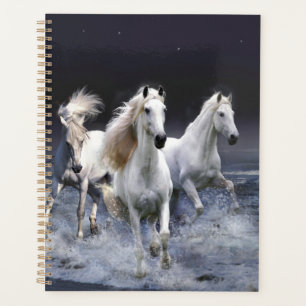 Horses running  throw pillow planner