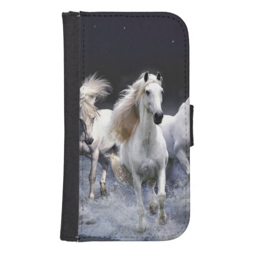 Horses running  throw pillow galaxy s4 wallet case