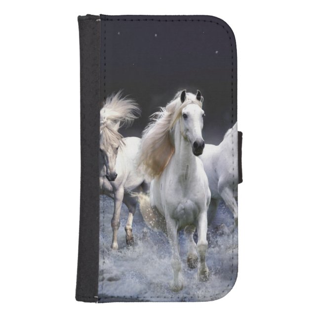 Horses running  throw pillow samsung galaxy wallet case (Front)