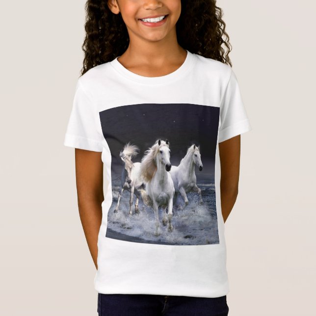 Horses running  throw pillow T-Shirt (Front)