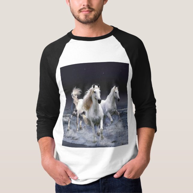Horses running  throw pillow T-Shirt (Front)