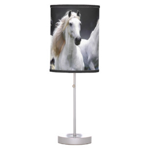 Horses running  throw pillow table lamp
