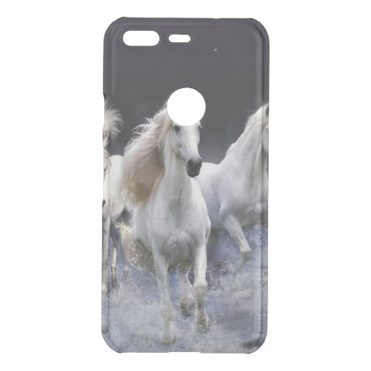 Horses running  throw pillow uncommon google pixel case (Back)