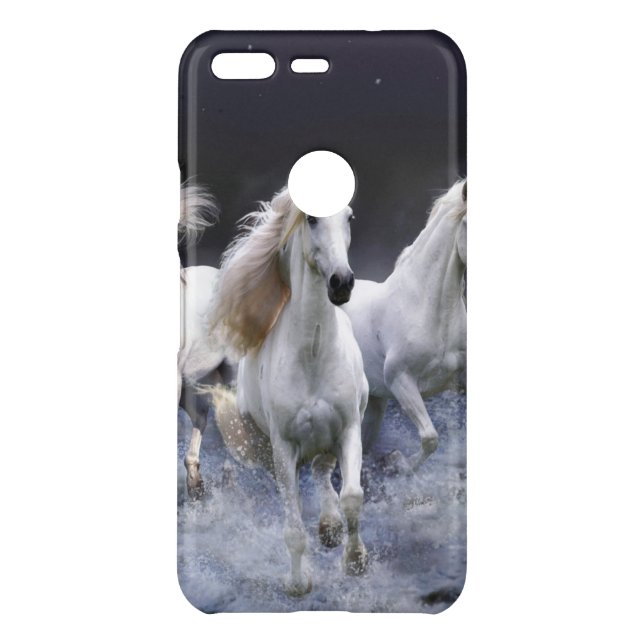 Horses running  throw pillow uncommon google pixel case (Back)