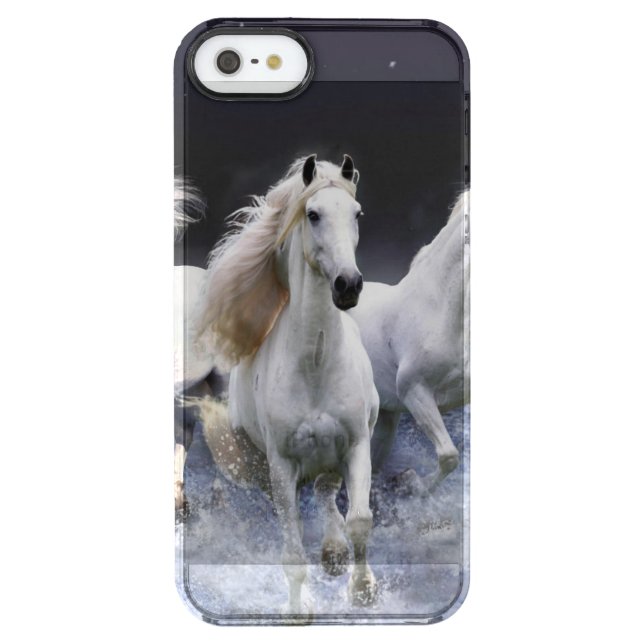 Horses running  throw pillow uncommon iPhone case (Back)