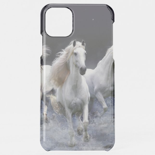 Horses running  throw pillow uncommon iPhone case (Back)
