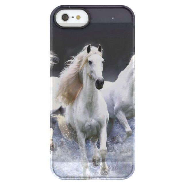 Horses running  throw pillow uncommon iPhone case (Back)