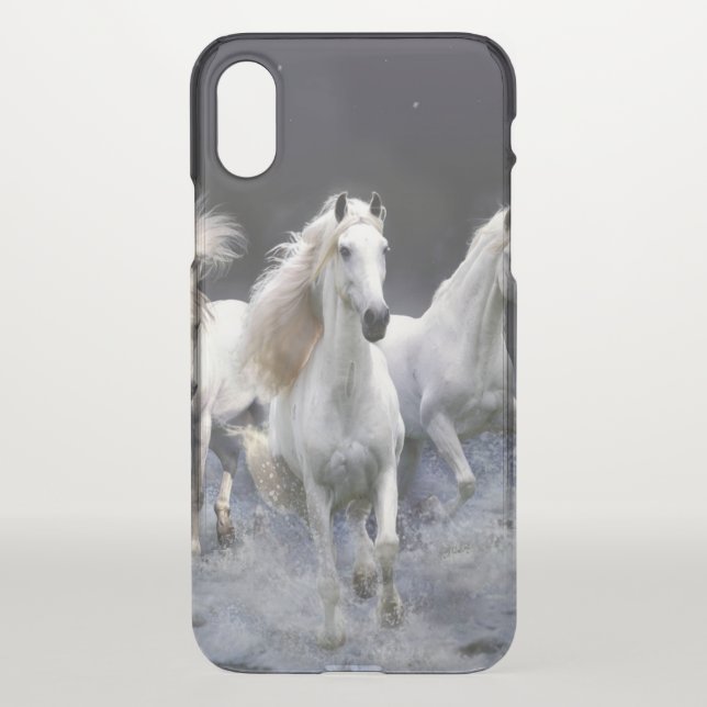 Horses running  throw pillow uncommon iPhone case (Back)