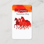 Horses Running Watercolor Horseback Artistic Color Business Card at Zazzle