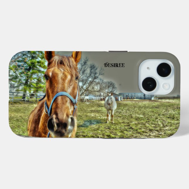 Horses Rustic Country Western Farm Case-Mate iPhone Case (Back (Horizontal))