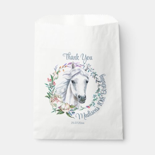 Horses saddle up cowgirl birthday personalized favor bag