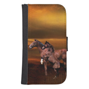 Horses Wallet Phone Case For Samsung Galaxy S4