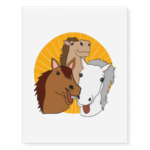 Horses Selfie Adult Animal Horse Lover Temporary Tattoos