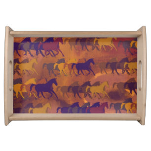 horses serving tray