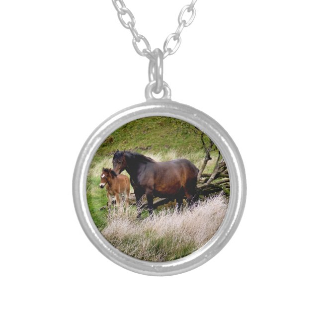 HORSES SILVER PLATED NECKLACE (Front)