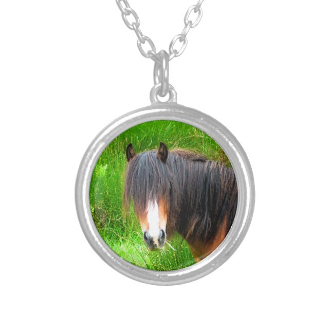 HORSES SILVER PLATED NECKLACE (Front)