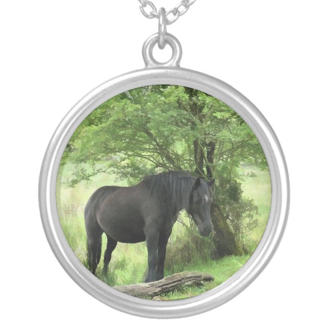 HORSES SILVER PLATED NECKLACE (Front)