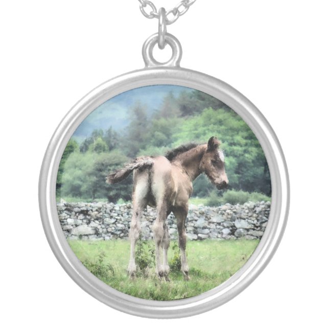 HORSES SILVER PLATED NECKLACE (Front)