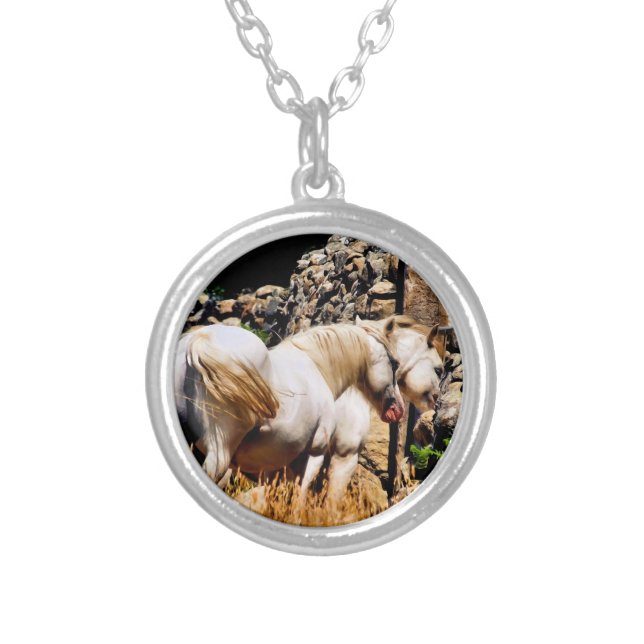 HORSES SILVER PLATED NECKLACE (Front)