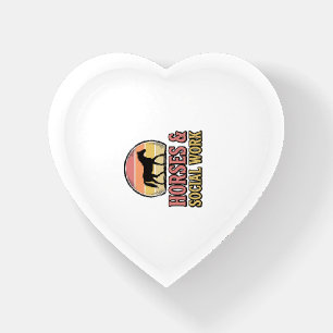 Horses & Social Work Retro Sunset Vector Design_1 Paperweight