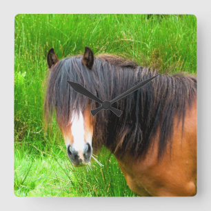 HORSES SQUARE WALL CLOCK