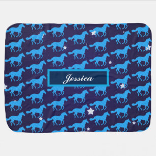 Horses Starry Night Baby Blanket