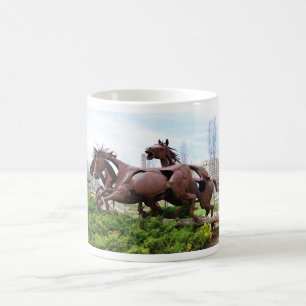 Horses statue coffee mug