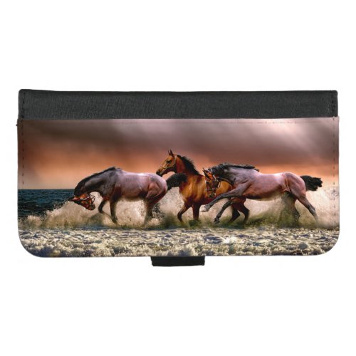 Horses Sunset Surf iPhone 87 Plus Wallet Case