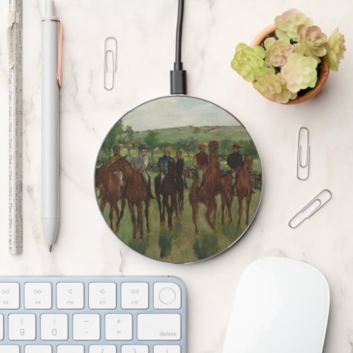 Horses The Riders Edgar Degas Art Smartphone Wireless Charger