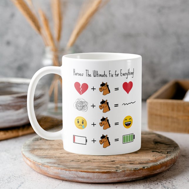 Horses: The Ultimate Fix for Everything! Hot Cocoa Coffee Mug (Horses: The Ultimate Fix for Everything! Hot Cocoa Coffee Mug)