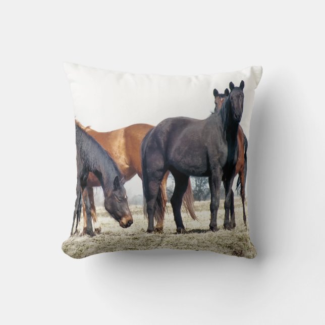 HORSES THROW PILLOW (Front)
