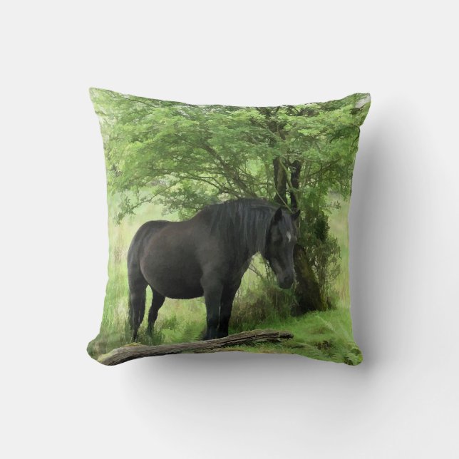 HORSES THROW PILLOW (Front)