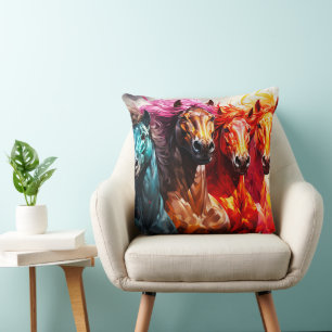 Horses Throw Pillow