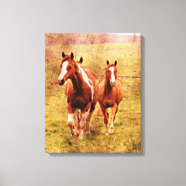 Horses Trotting Canvas Print (Front)