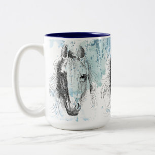 Horses Two-Tone Coffee Mug
