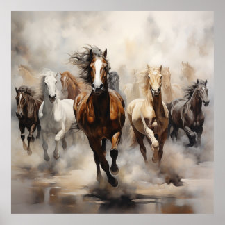 Horses Untamed Running Free Poster