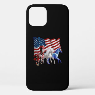 Horses Usa American Flag Horse iPhone 12 Pro Case