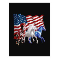 Horses Usa American Flag Horse Flyer