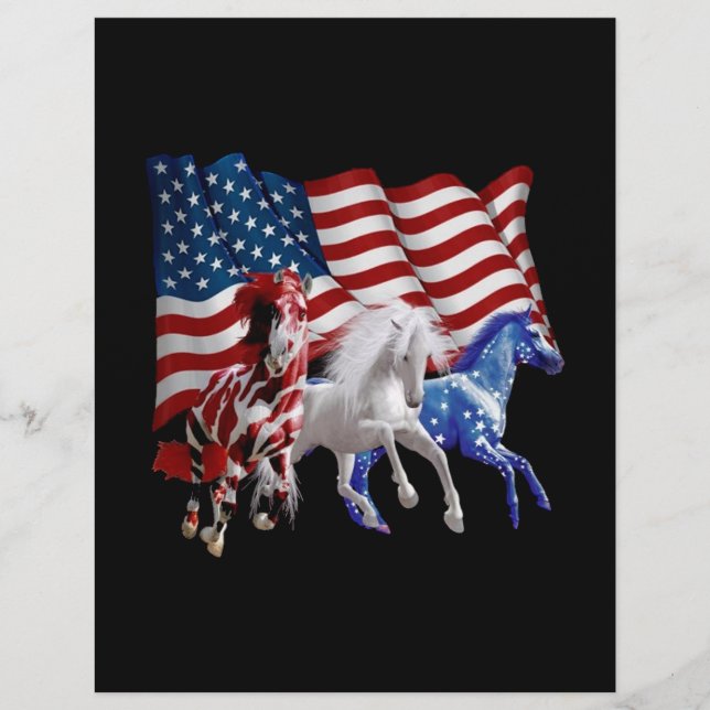 Horses Usa American Flag Horse Flyer (Front)