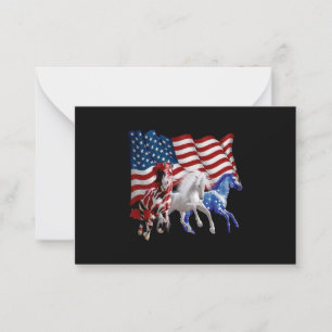 Horses Usa American Flag Horse Note Card