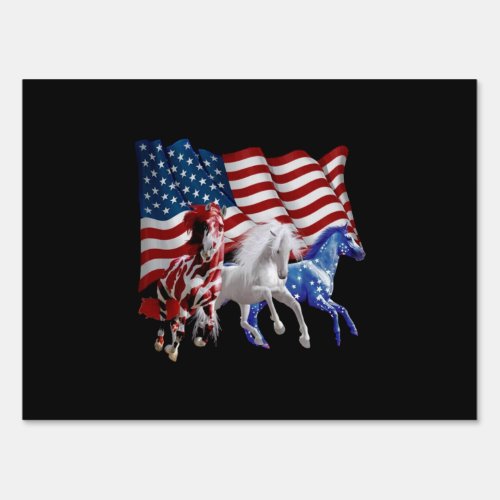 Horses Usa American Flag Horse Sign