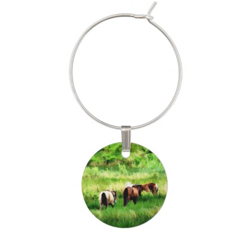 HORSES WINE GLASS CHARM