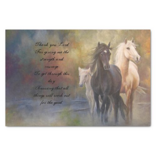 Horses With A Prayer Decoupage Tissue Paper