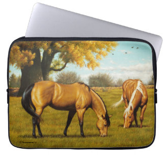 Horses with fall colors laptop neoprene cover