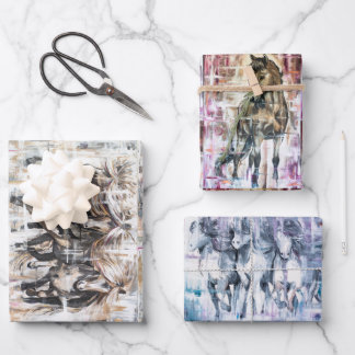 horses wrapping paper sheets