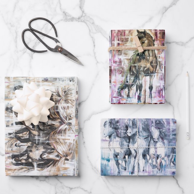 horses wrapping paper sheets (Front)