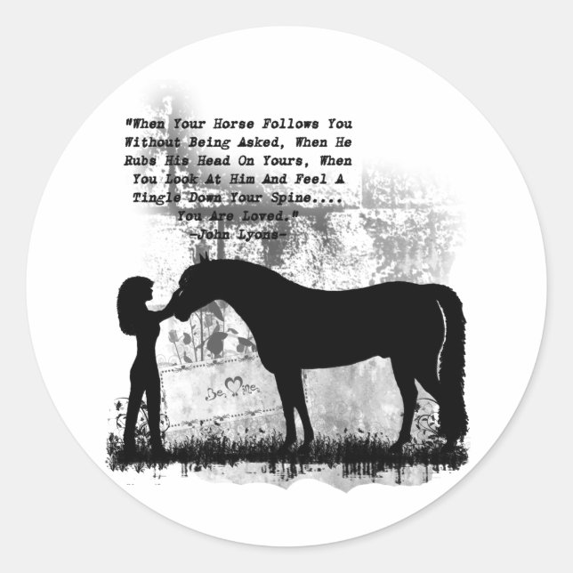 Horses- You Are Loved Classic Round Sticker (Front)