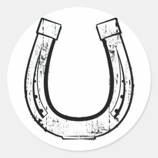 horseshoe3 classic round sticker