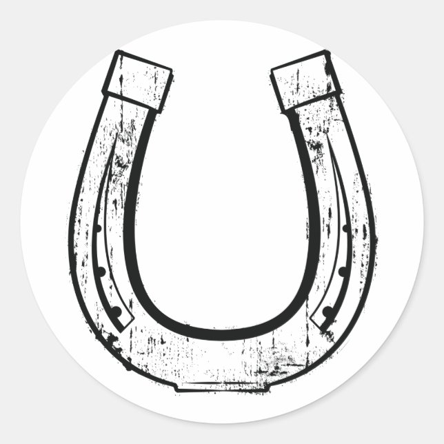 horseshoe3 classic round sticker (Front)